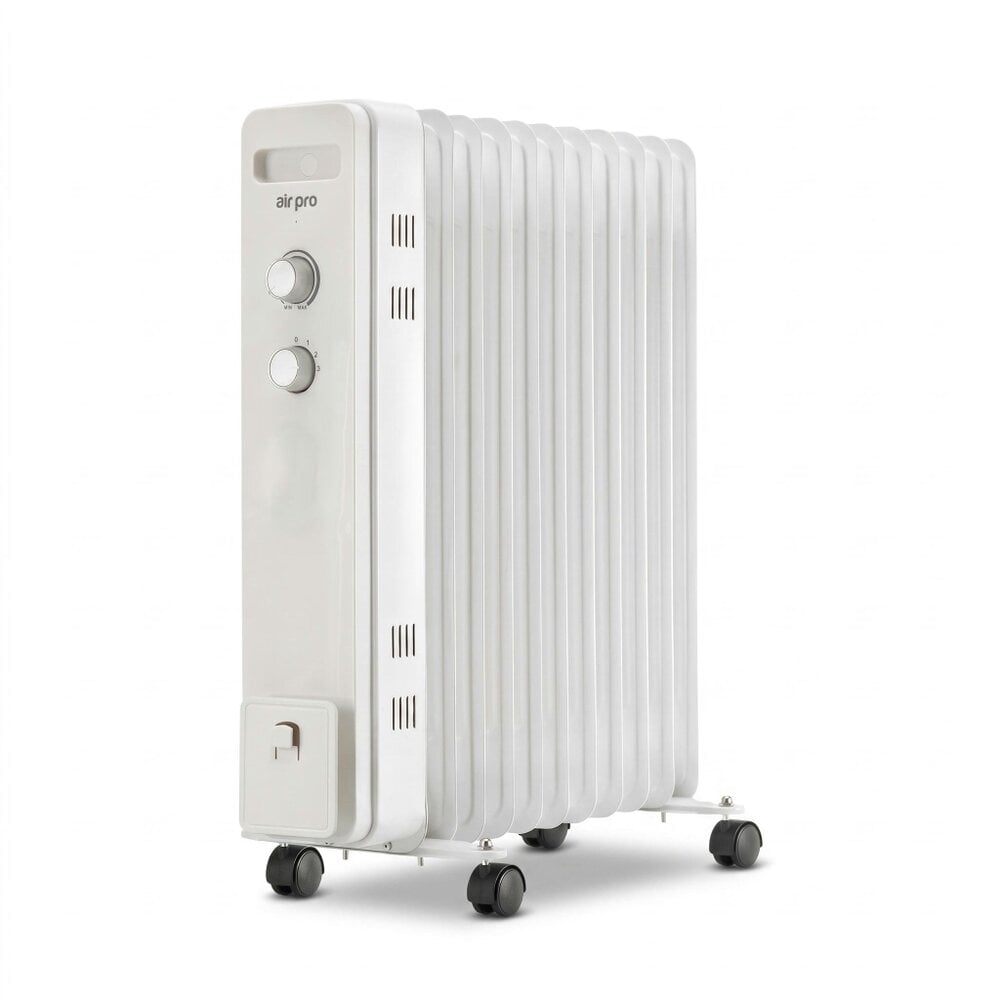 Air Pro 2000W 9 Fin Oil Filled Radiator, Portable Electric Heater for 20m² - White