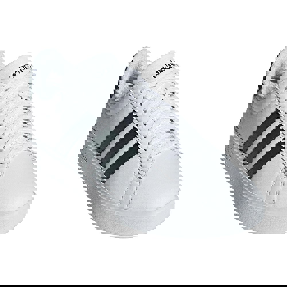 Adidas Mens Grand Court 2.0 Synthetic Leather Trainers - White / Black