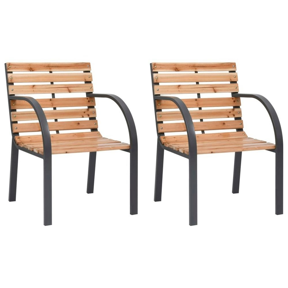 Berkfield Garden Chairs 2 pcs Solid Wood Fir