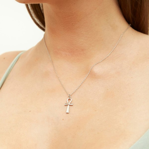 Sterling Silver Egyptian Ankh Necklace - Spero London