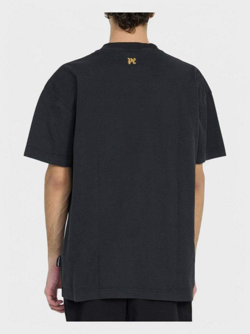 Palm Angels Burning Monogram T-Shirt Black/Gold - Supplied FashionPALM ANGELS
