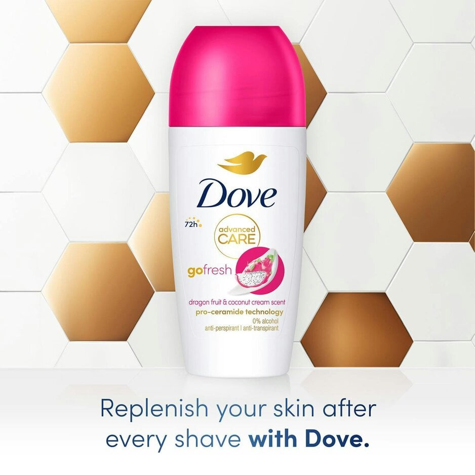 Dove Go Fresh Roll On Anti-Perspirant - Dragon Fruit 72H Protection, 18x50ml
