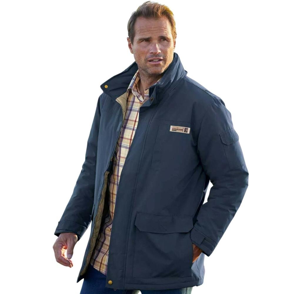 Atlas For Men Mens Water Repellent Multi Pocket Parka - Navy