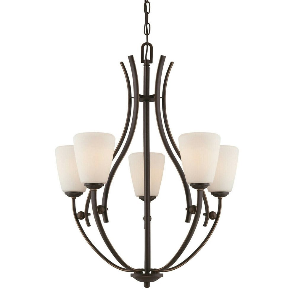 5 Bulb Chandelier Hanging Pendant LIght Palladian Bronze LED E27 60W Bulb Loops