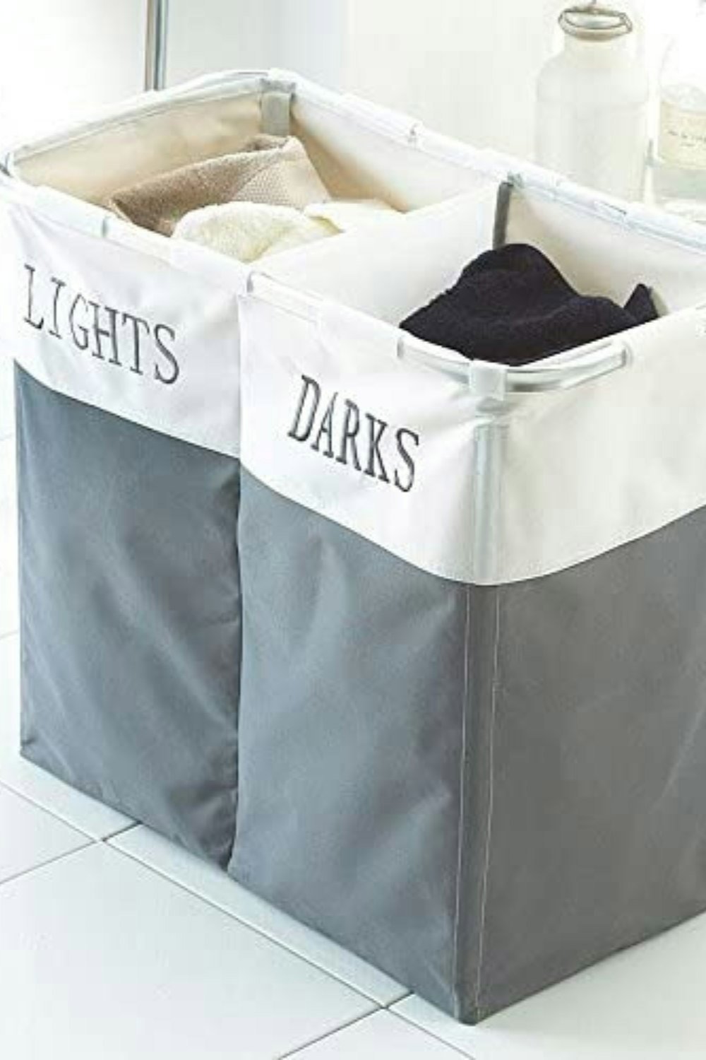 HomeSpace Direct Lights & Darks Laundry Hamper Storage Foldable