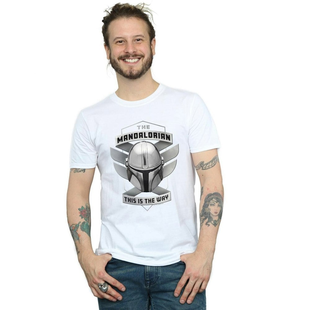 Star Wars Mens The Mandalorian This Is The Way Mando T-Shirt - White