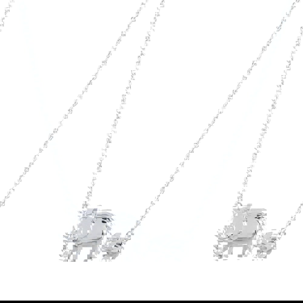 Mother Elephant Sterling Silver Necklace - Reeves & Reeves