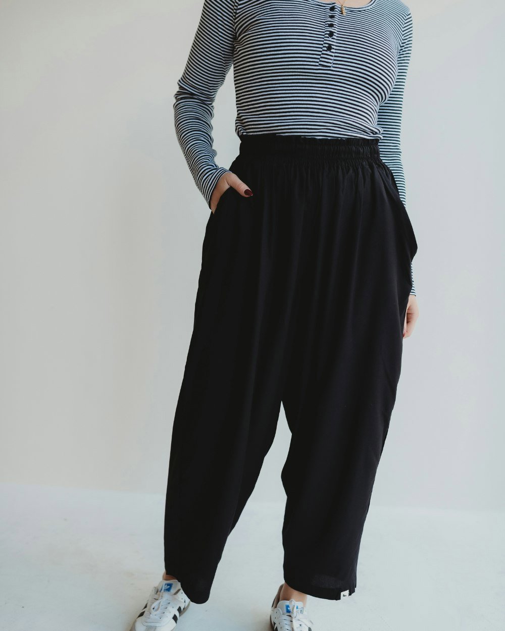 Betty Black Drape Trousers