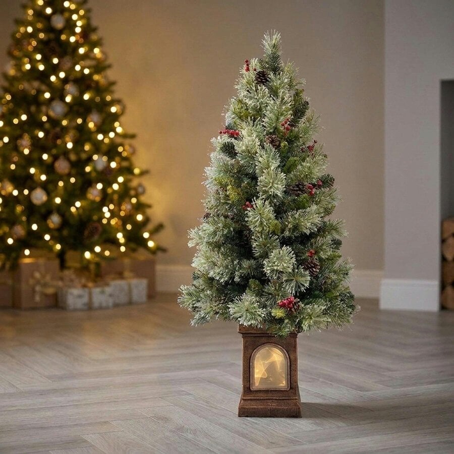 Garden Greatness 4ft Heritage Fir Pre-Lit Berry Tree with Pinecones