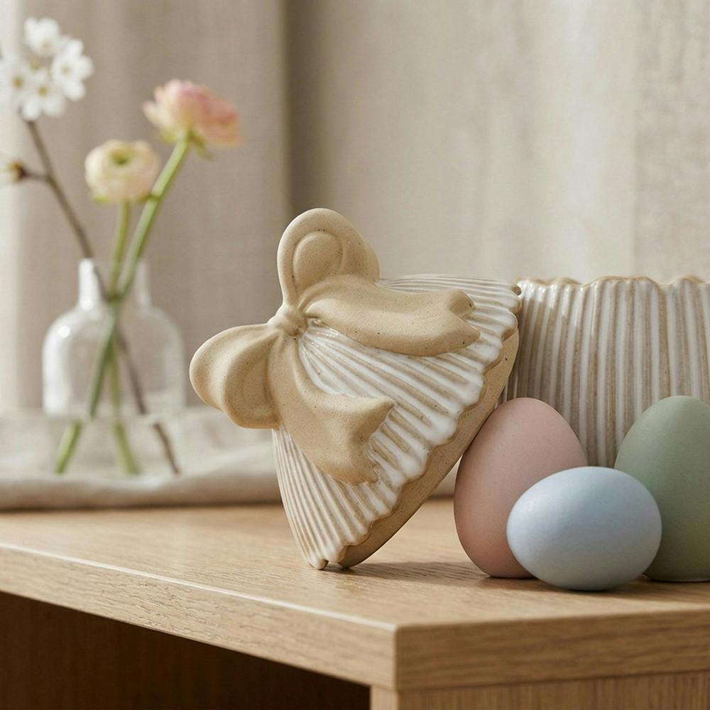 Garden Greatness Springtime Egg Shaped Jar With Decorative Bow