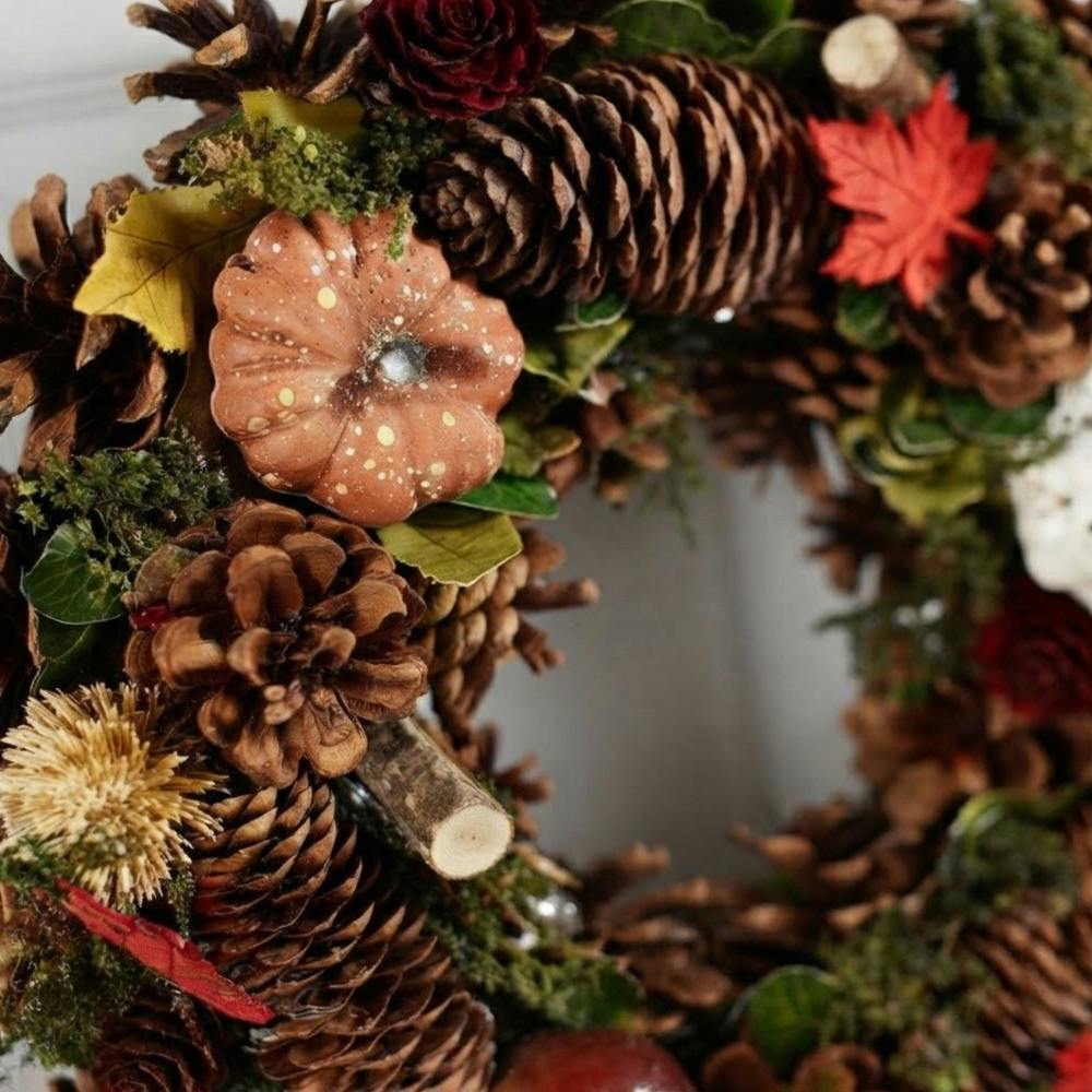 Garden Greatness Harvest Autumn Leaves Pumpkin Wreath