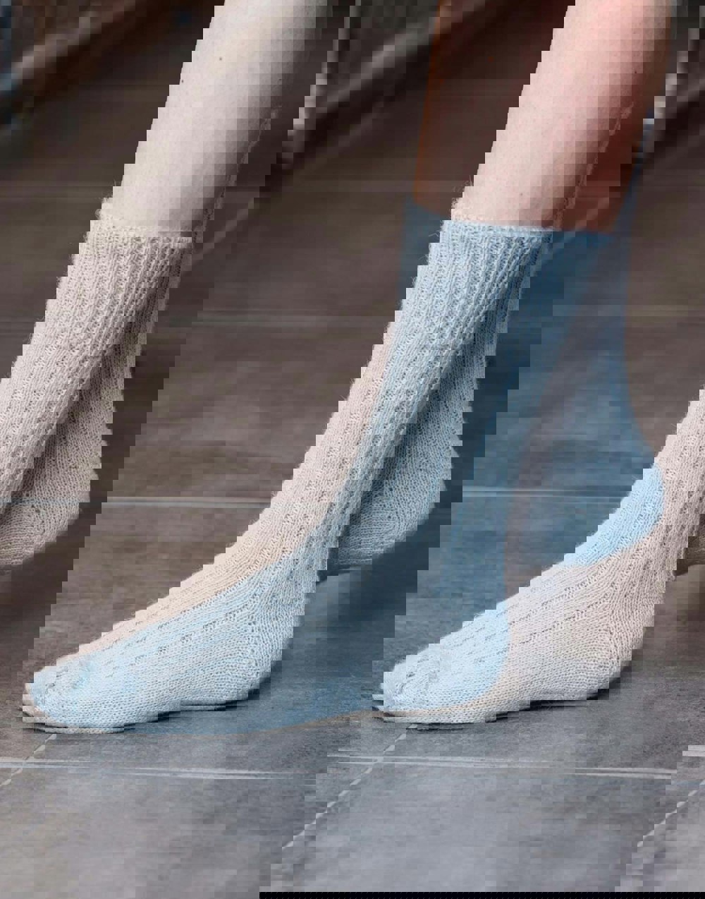 British Boxers Women's Alpaca Bed Socks – Light Blue