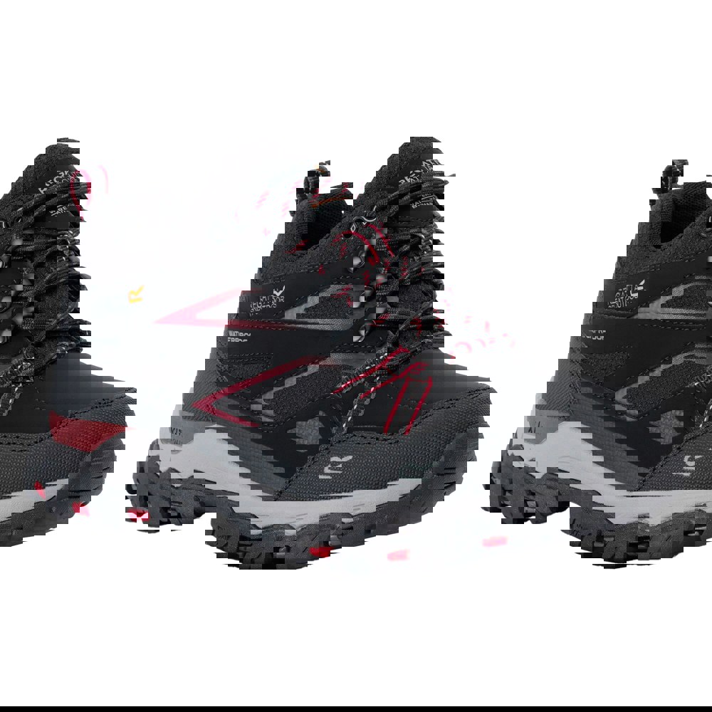 Regatta Women's Holcombe III Low Walking Shoes - Black/Beaujolais