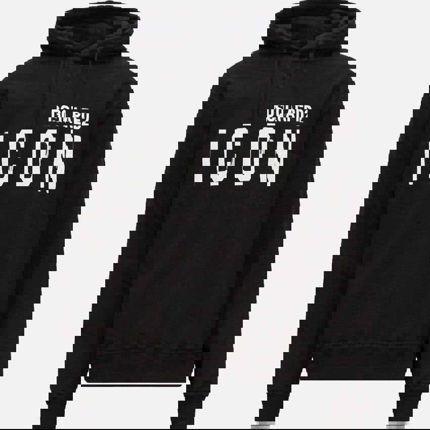 Dsquared2 Regular Fit Icon Logo Hoodie - Black
