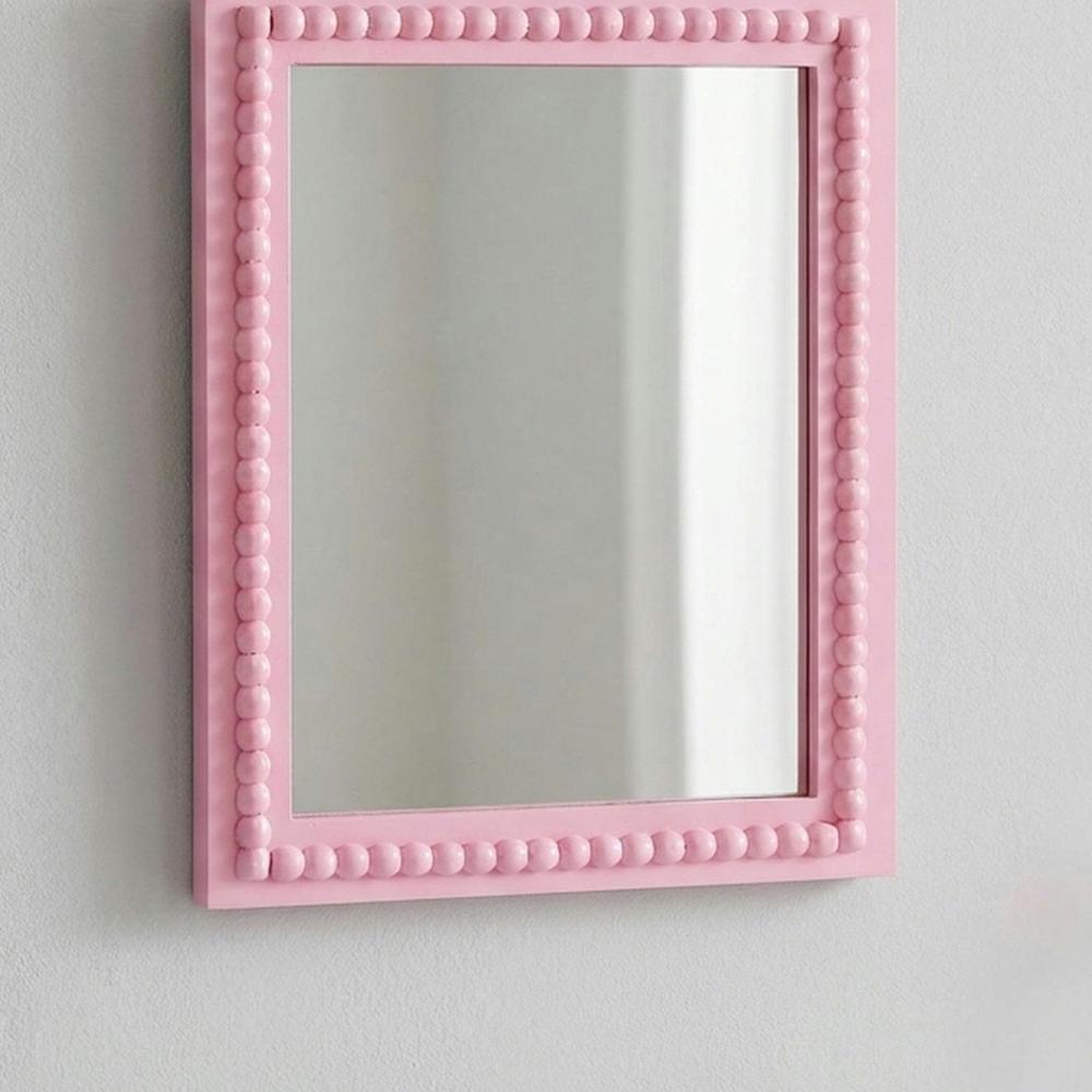 Garden Greatness Pink Beaded Decorative Wall Mirror