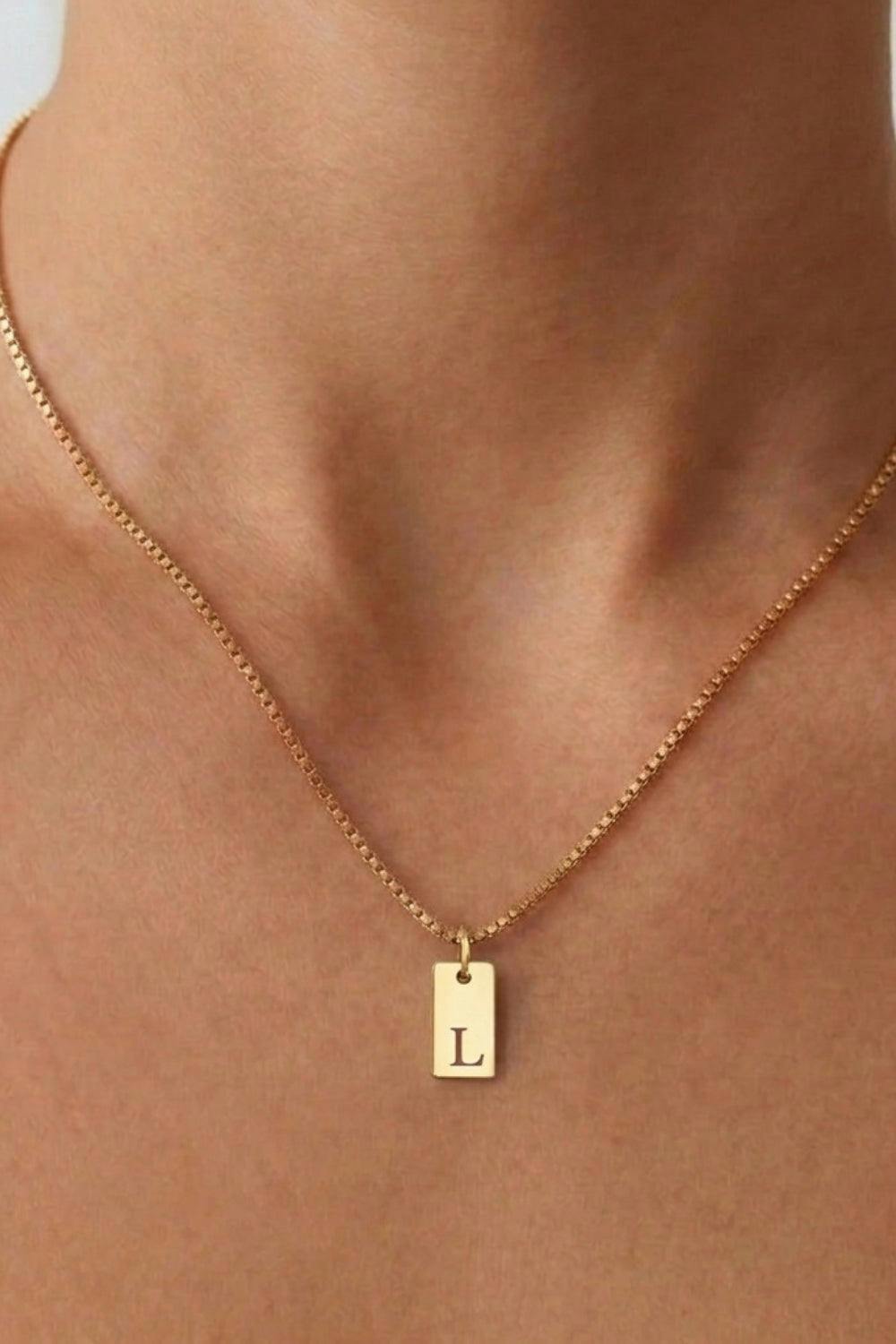 Serla Initial Pendant Gold Plated Necklace Letter L