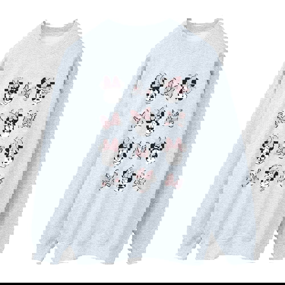 Disney Womens/Ladies Minnie Mouse Multiple Sweatshirt - Sports Grey