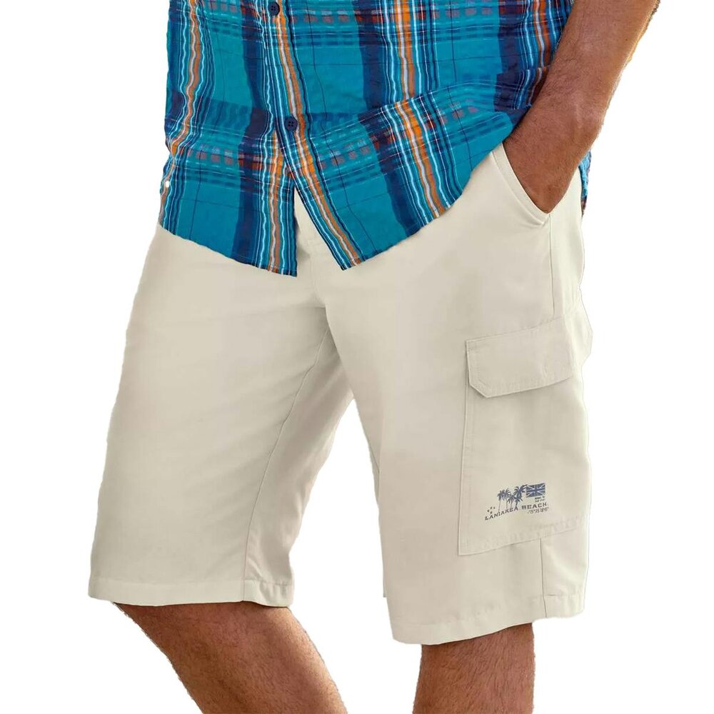 Atlas For Men Mens Microfibre Cargo Shorts - Beige