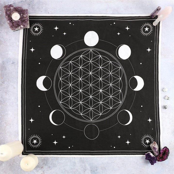 Serano Moon Phase Crystal Grid Altar Cloth
