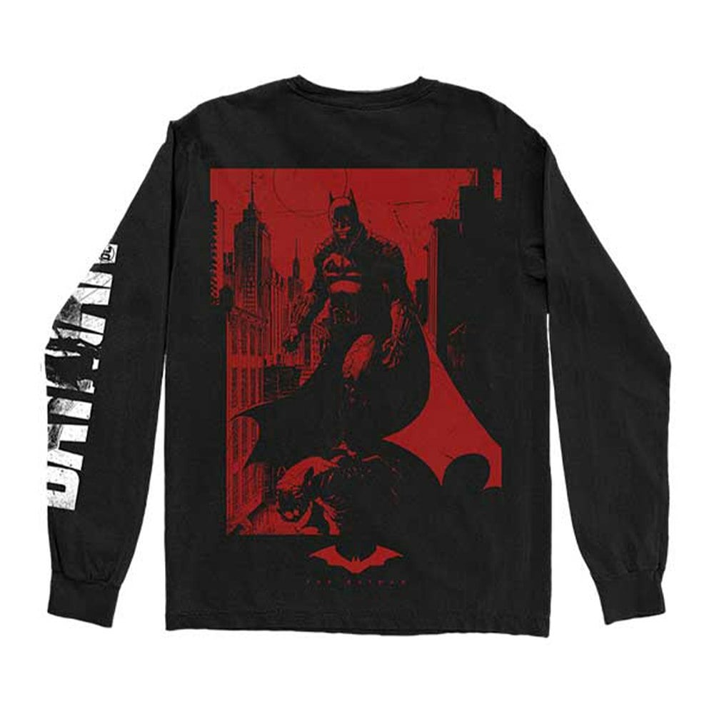 Batman Unisex Adult Cotton Long-Sleeved T-Shirt - Black