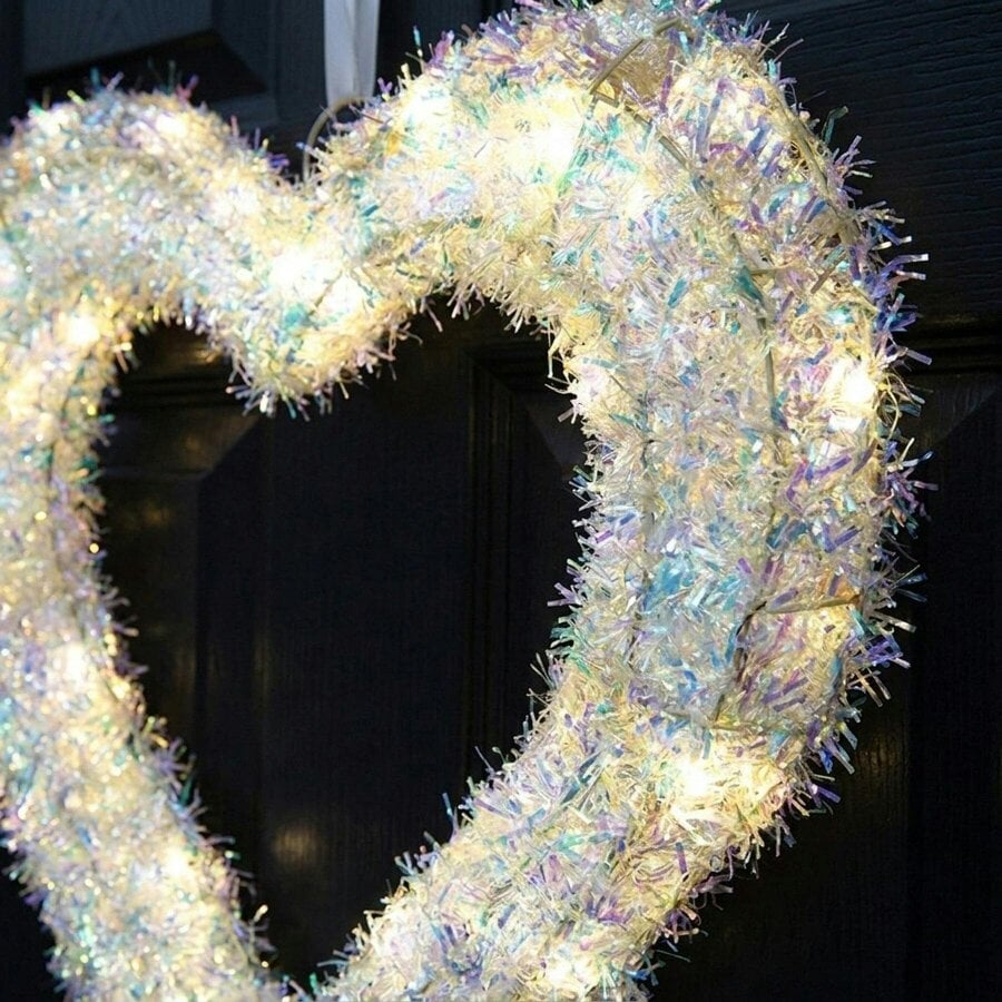 Garden Greatness Battery Operated LED Heart Wreath