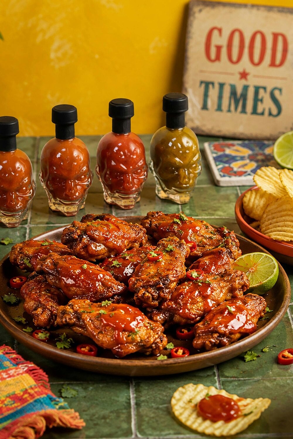 Kimm and Miller 'Hellfire Pete' 4 Pack Devil Head Chilli Sauce Gift Set