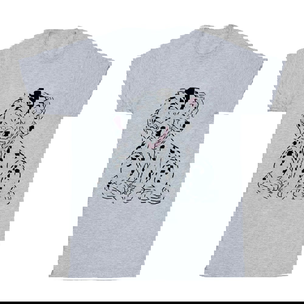 Disney Girls 101 Dalmatians Puppy Love Cotton T-Shirt - Sports Grey