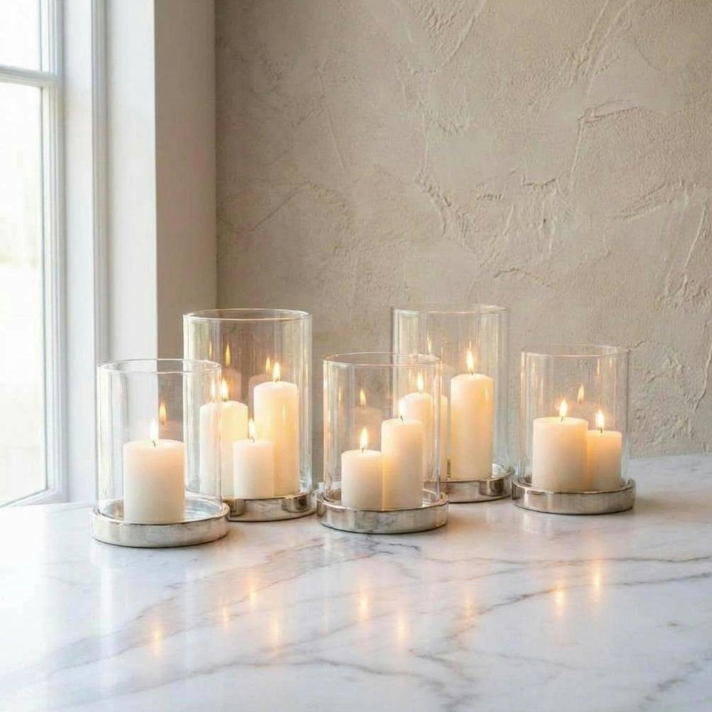 Garden Greatness Contemporary Glass Candle Holder Display