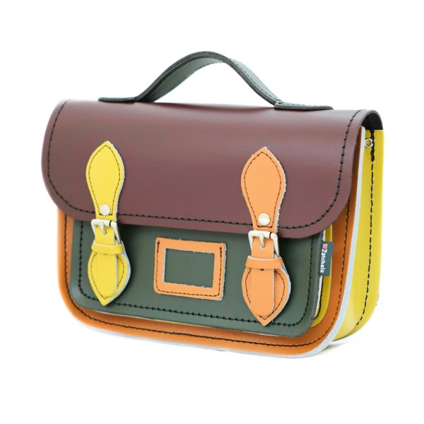 Zatchels Leather Midi Satchel - Autumnal Kaleidoscope