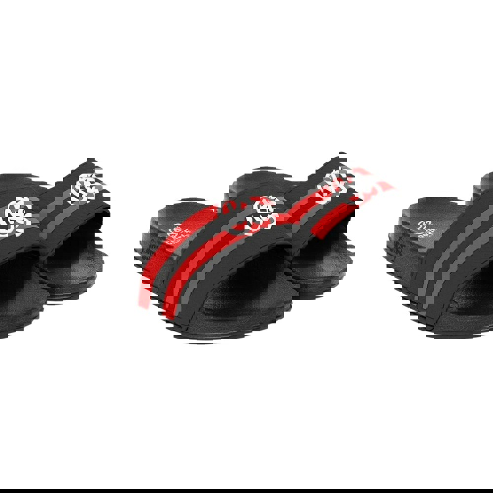 Crosshatch Mens Hamlax Sliders - Black/Red