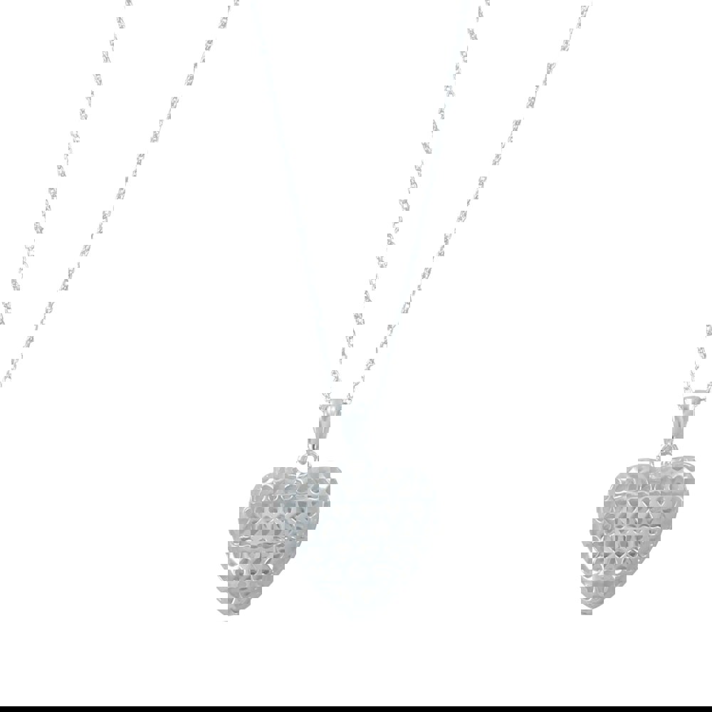 Sterling Silver Filigree Heart Design Necklace - Reeves & Reeves