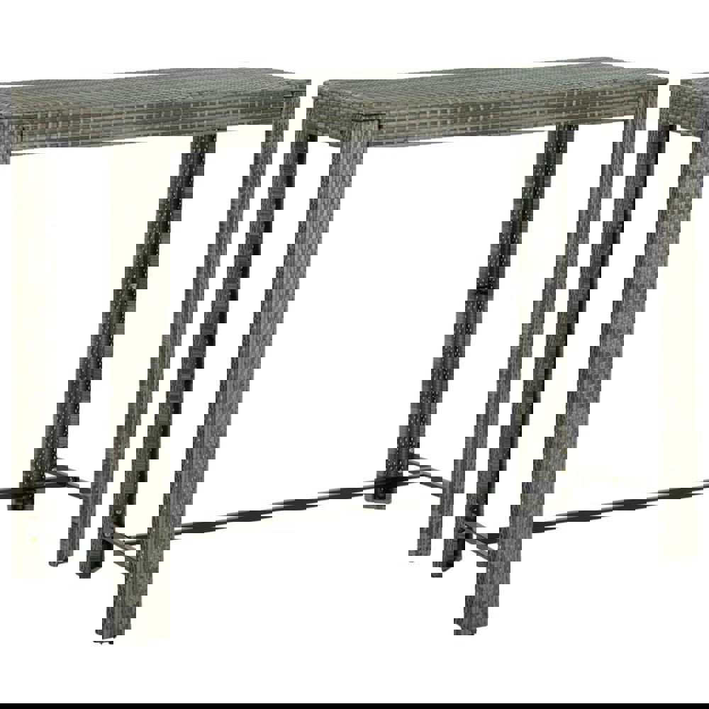 Berkfield Garden Bar Table Grey 140.5x60.5x110.5 cm Poly Rattan