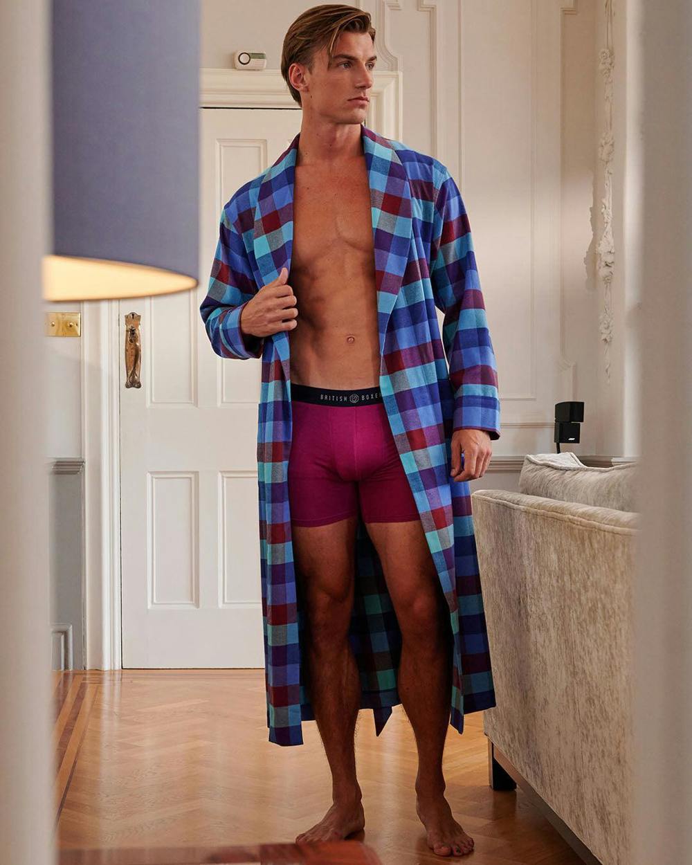 British Boxers Men's Brushed Cotton Dressing Gown – Lerwick Check