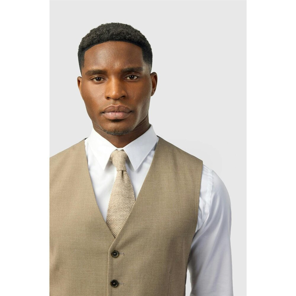 Limehaus Slim Fit Oatmeal Waistcoat