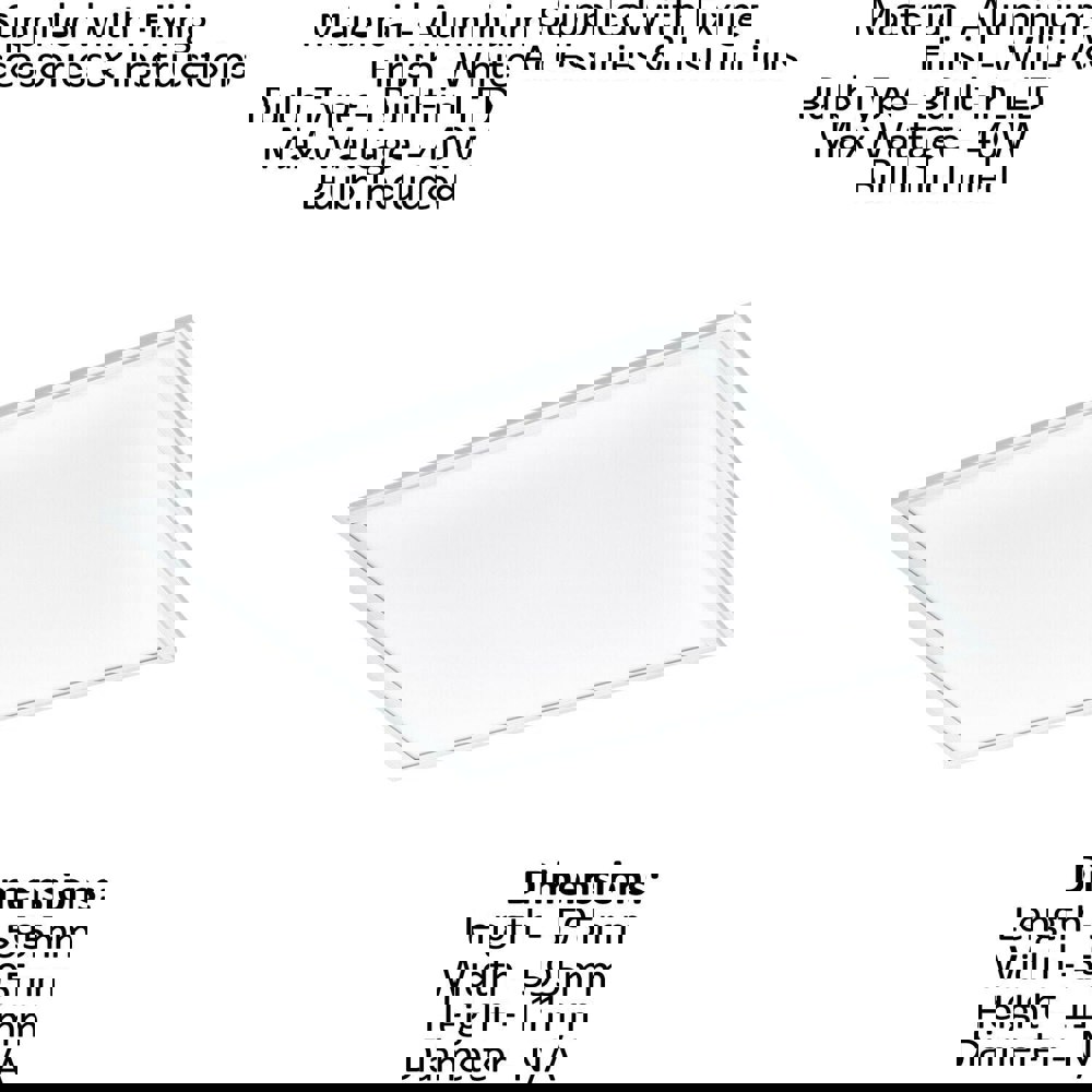 Flush Ceiling Panel Light 595mm White Sqaure Tile 40W Built in LED 4000K Loops