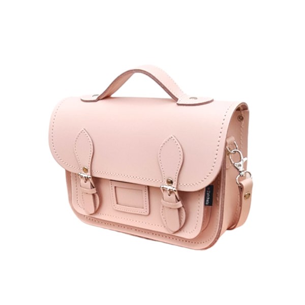 Zatchels Leather Midi Satchel - Cherry Blossom