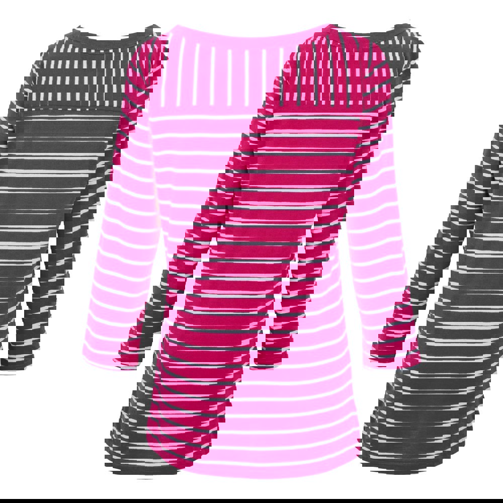 Regatta Women's Baylette II Striped T-Shirt - Pink Fusion/White
