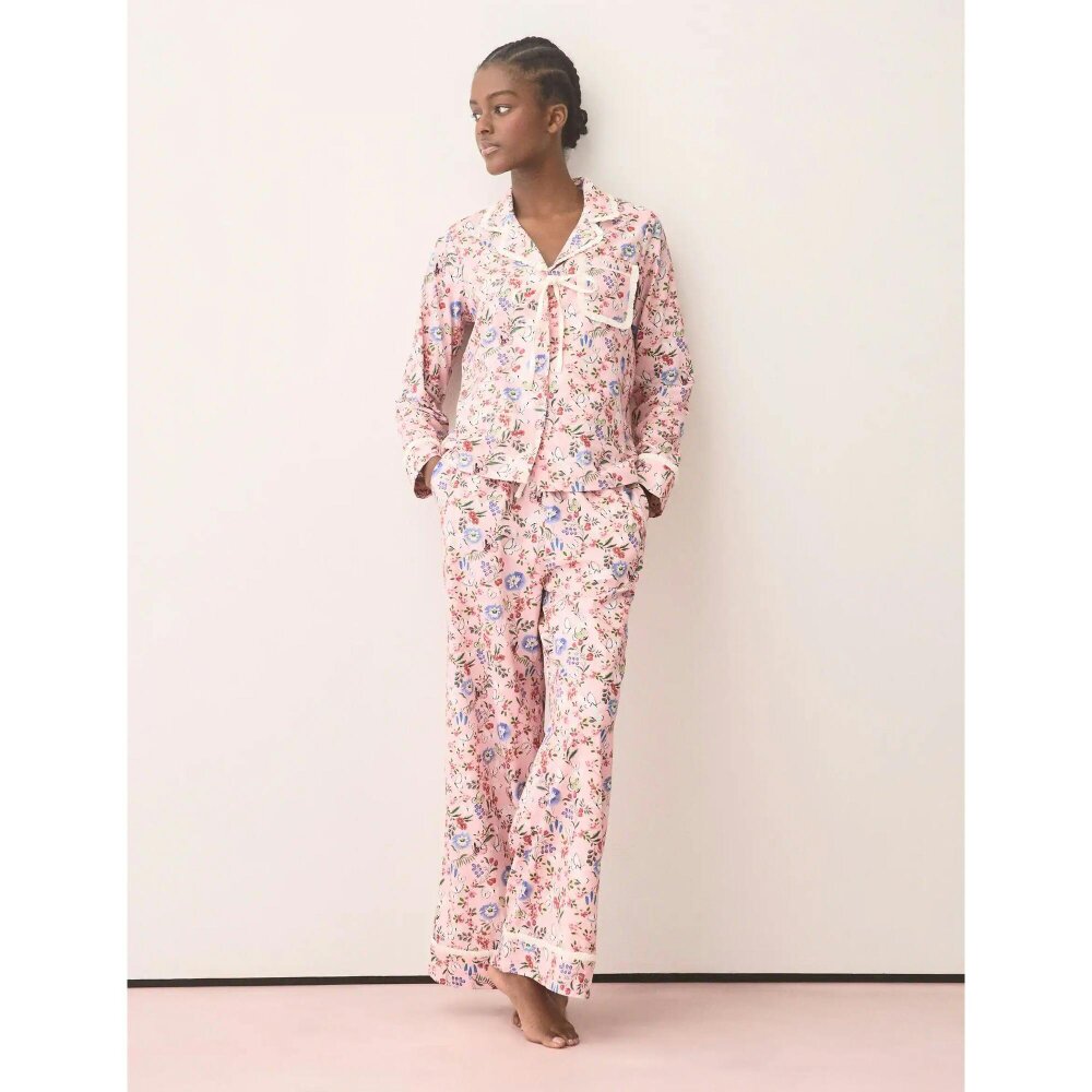 Cath Kidston Womens Floral Butterfly All-Over Print Long Pyjama Set - Pink - Pink - 64% Cotton/36% Viscose