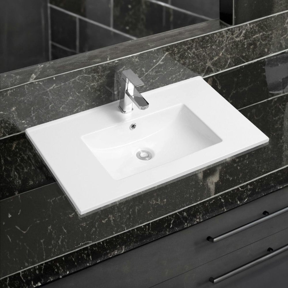 Limoge 4001A Ceramic 76cm Thin-Edge Inset Basin with Scooped Bowl