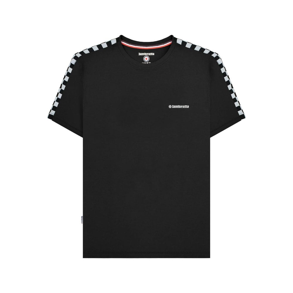Lambretta Mens Two Tone Taped T-Shirt - Black