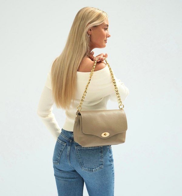 Apatchy London The Maddie Maxi Leather Bag - Mushroom