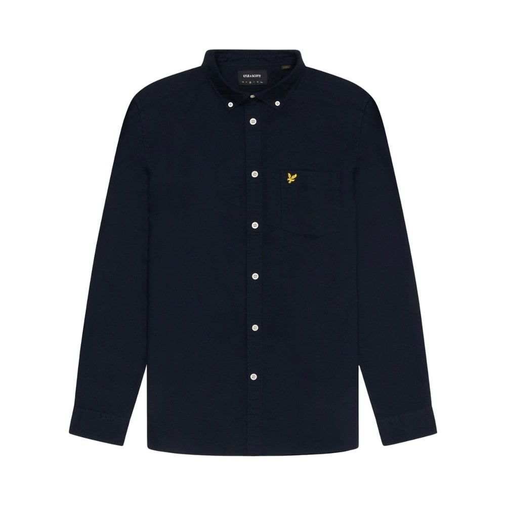 Lyle & Scott Mens Plain Oxford Shirt - Dark Navy