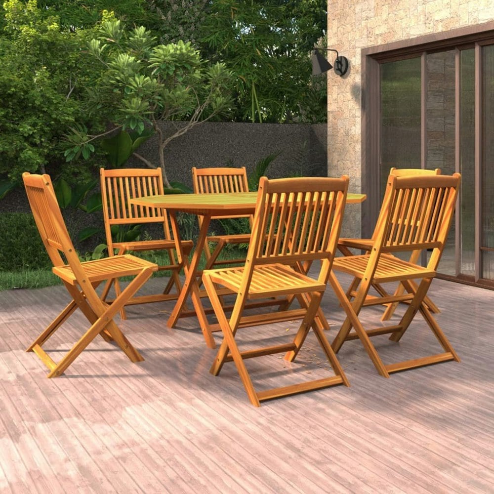 Berkfield 7 Piece Garden Dining Set Solid Wood Acacia