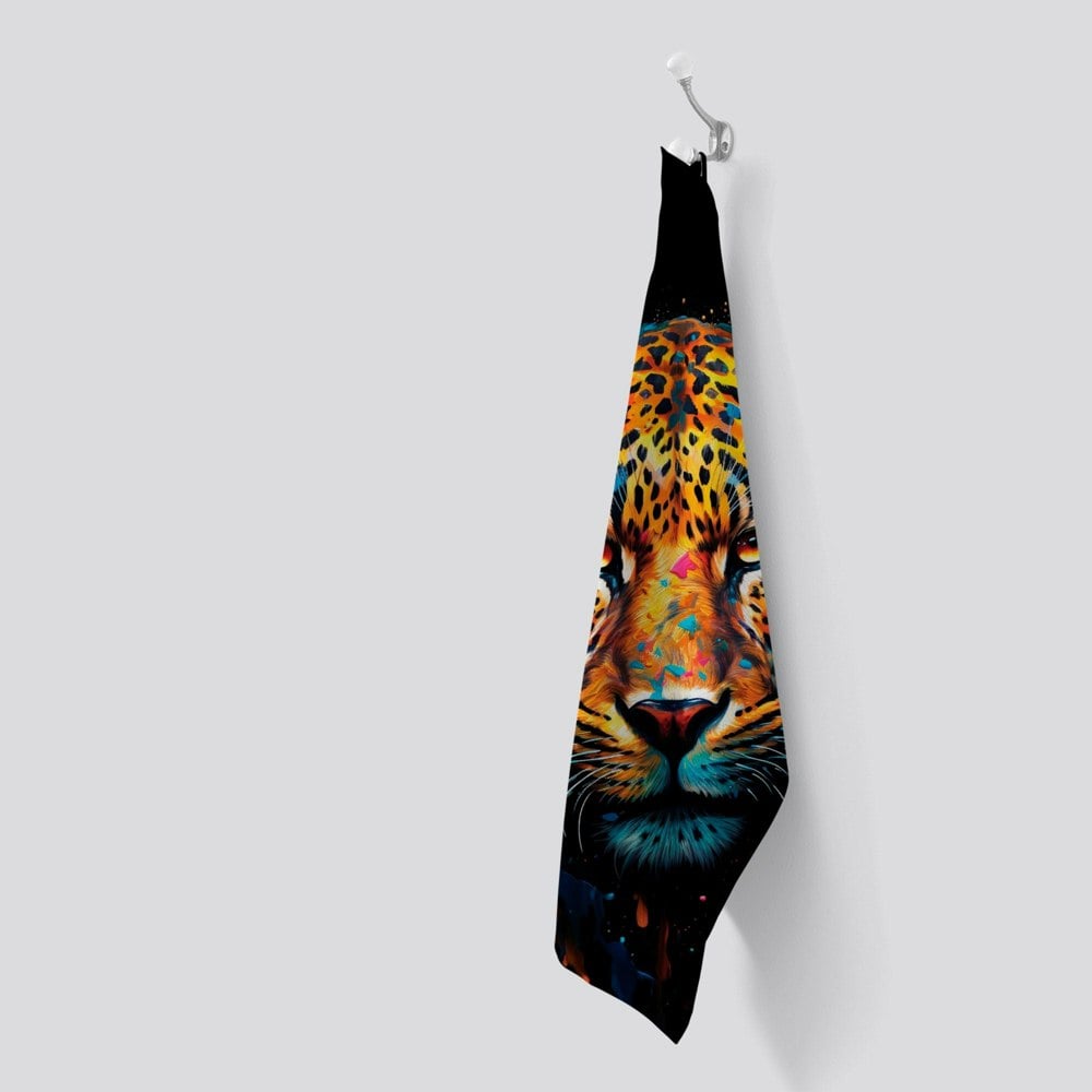 Warren Reed Splashart Leopard Face Tea Towel
