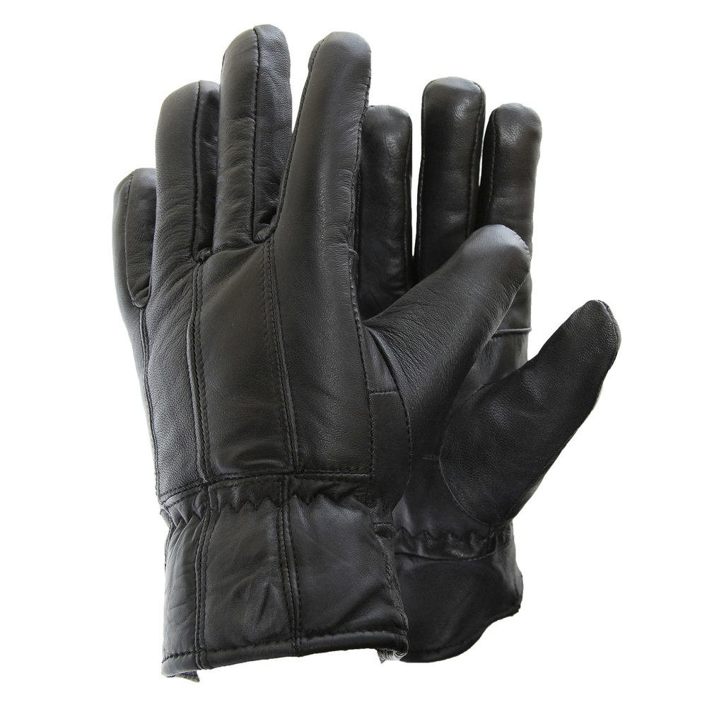 Universal Textiles Mens Soft Sheep Skin Genuine Leather Gloves - Black