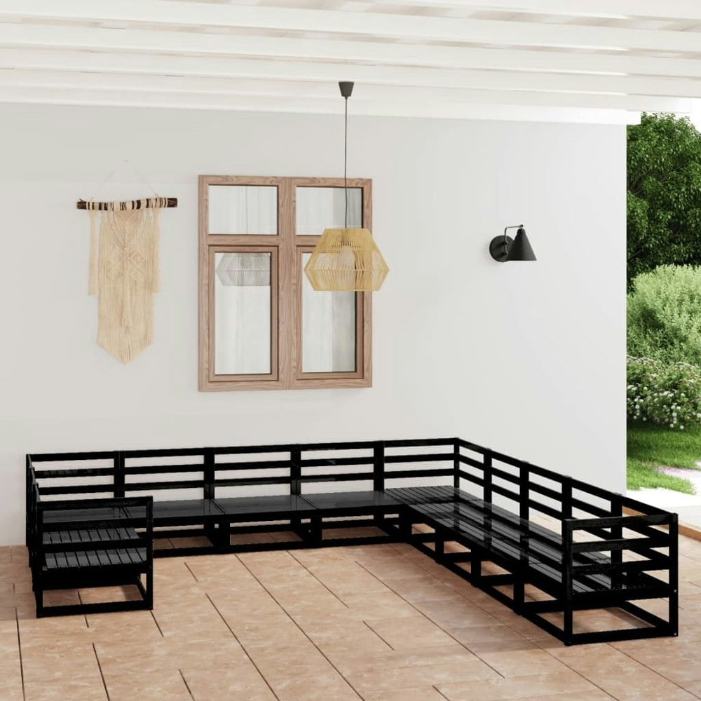 Berkfield 11 Piece Garden Lounge Set Solid Pinewood