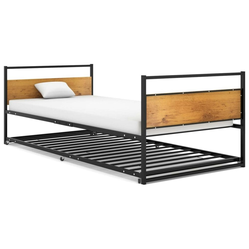 Berkfield Pull-out Bed Frame Black Metal 90x200 cm