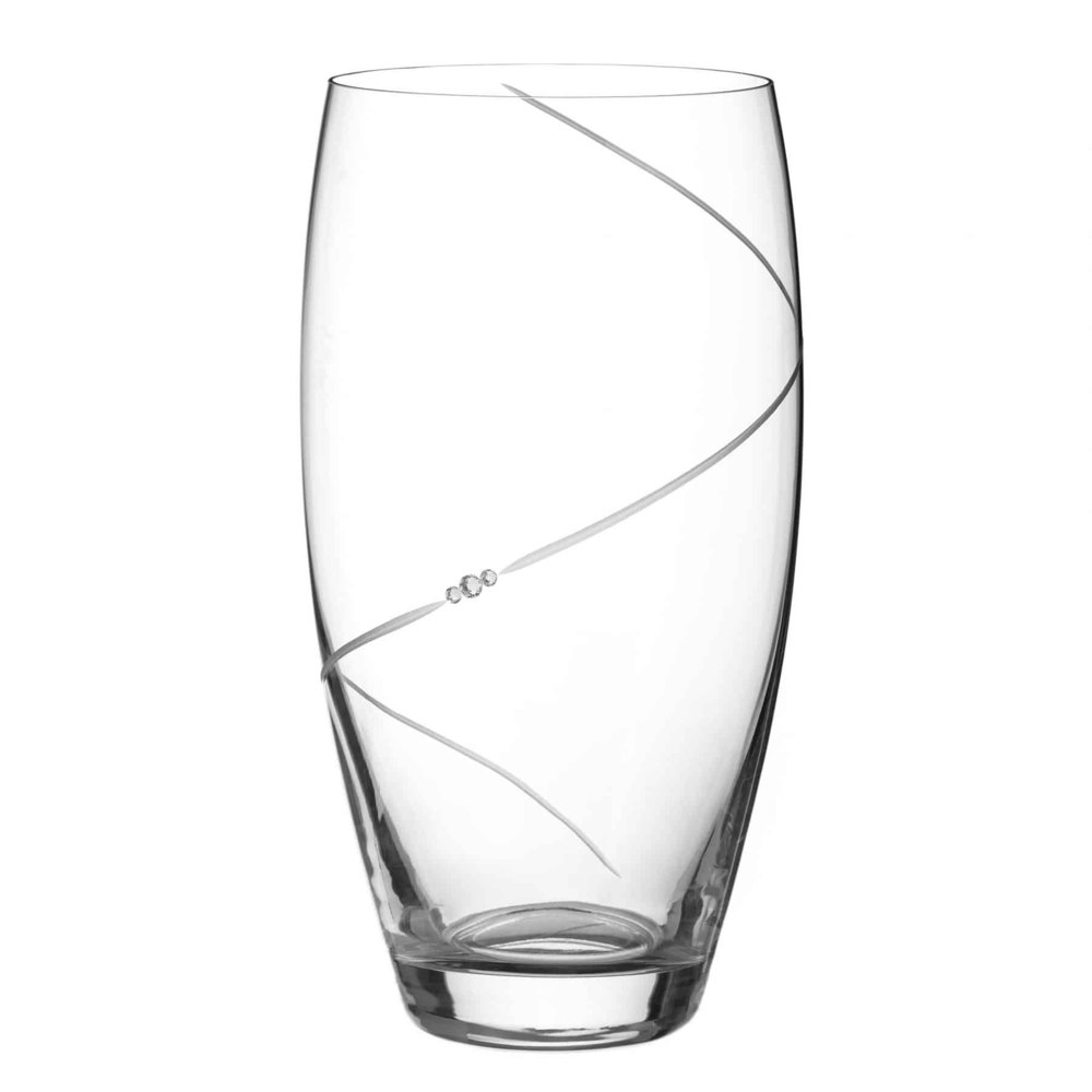 Diamante 'Silhouette' Crystal Barrel Vase Adorned with Swarovski® Crystals - 26cm