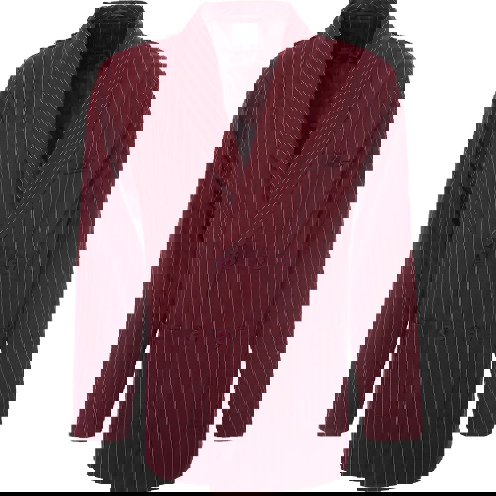 Mennace Men's Burgundy Double Breasted Blazer