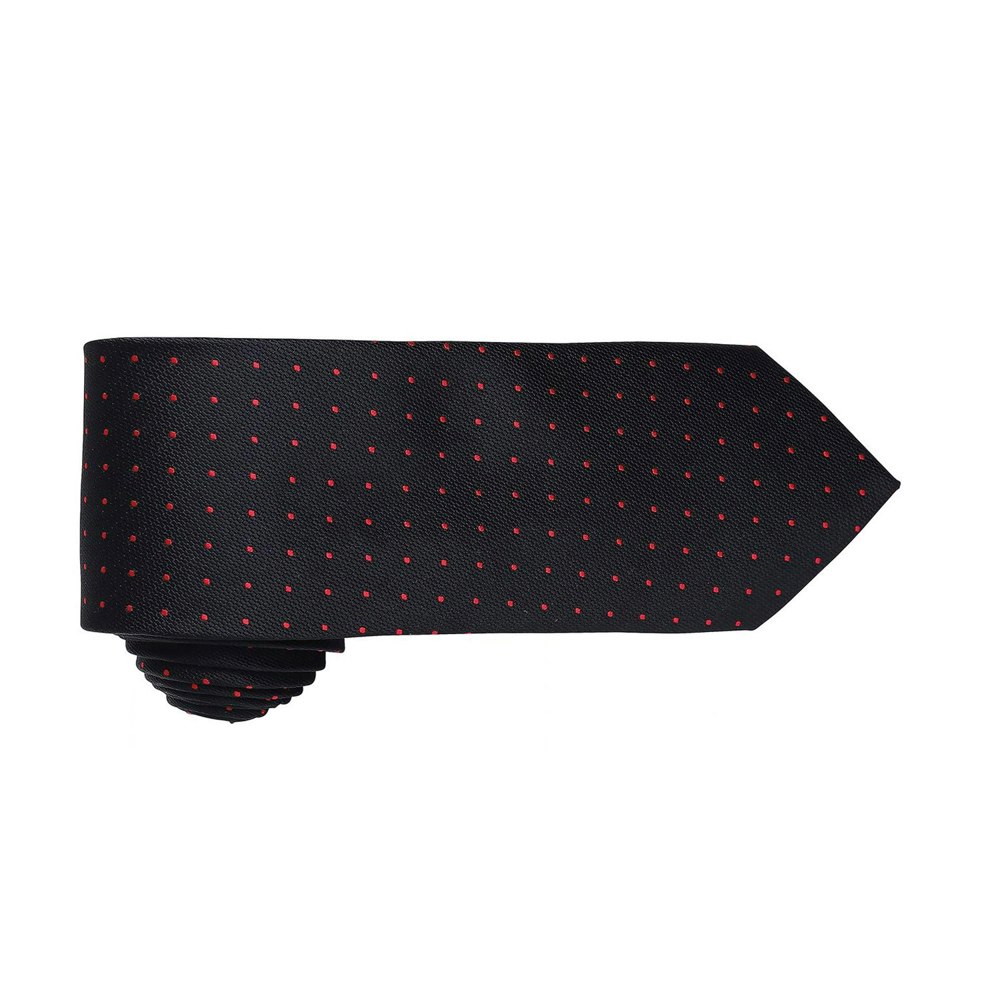 Premier Mens Micro Dot Pattern Formal Work Tie - Black/ Red